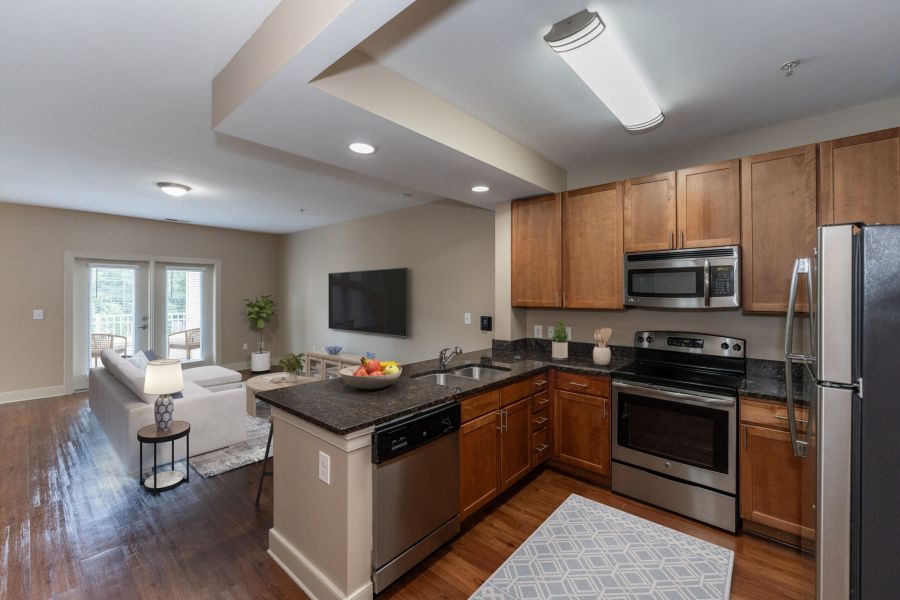 Attain at Quarterpath kitchen and living area
